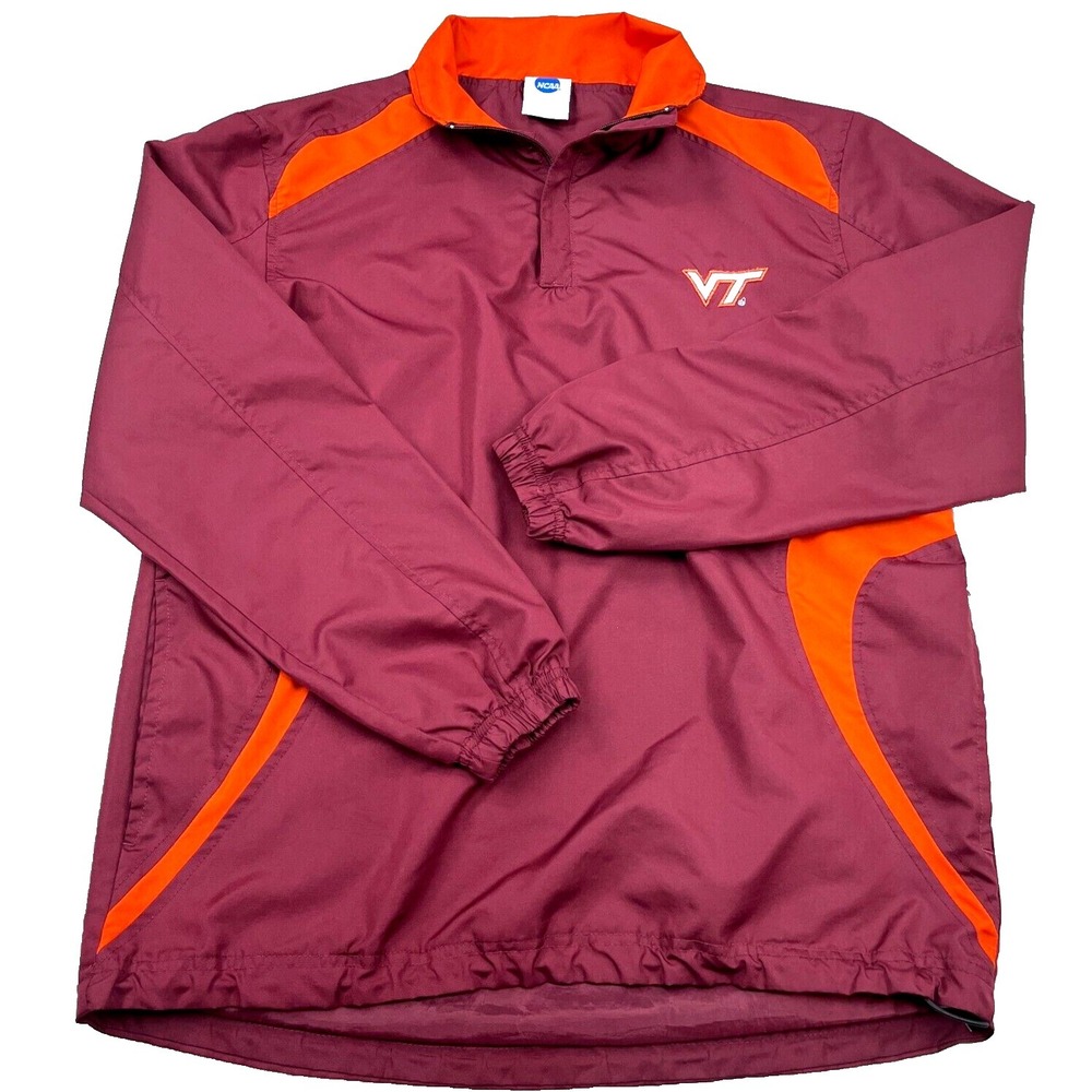 Virginia Tech Hokies Jacket Men Small Pullover Windbreaker VTG Y2K Lightweight